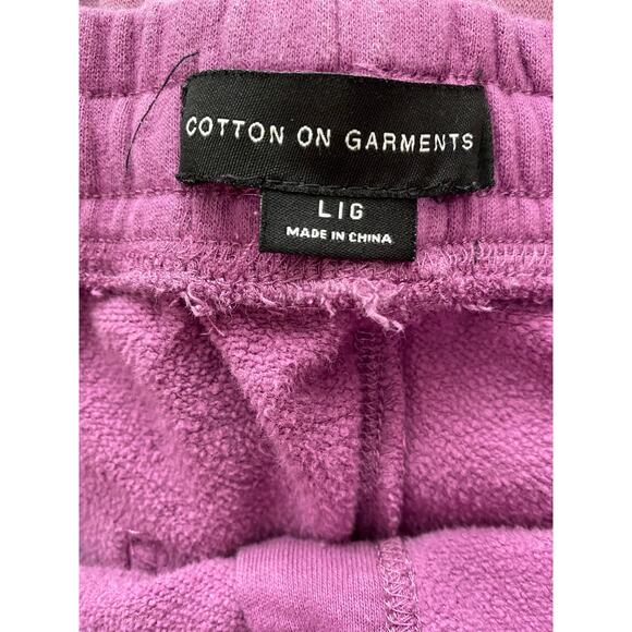 Cotton On Garments Women's Size L Purple Heavyweight Drawstring Sweatpants - Picture 3 of 6